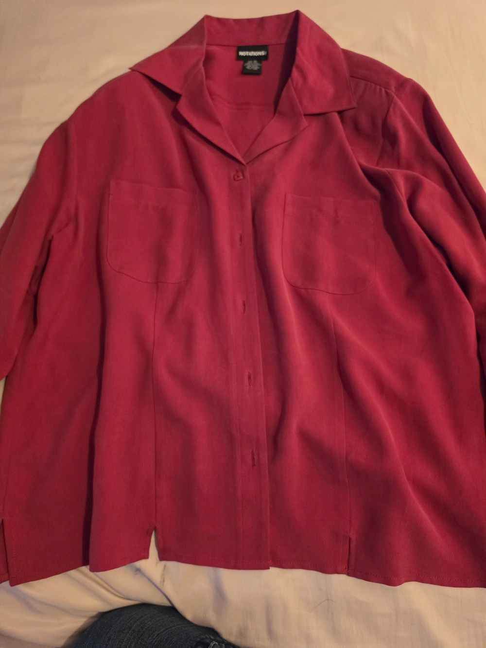 Notations Red Button-Front Camp Collar Jacket